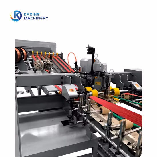 High Speed Carton Box Making Machine Full Auto Corrugated Carton Stitcher Folder Gluer Machine Carton Stitching Gluing Machinery