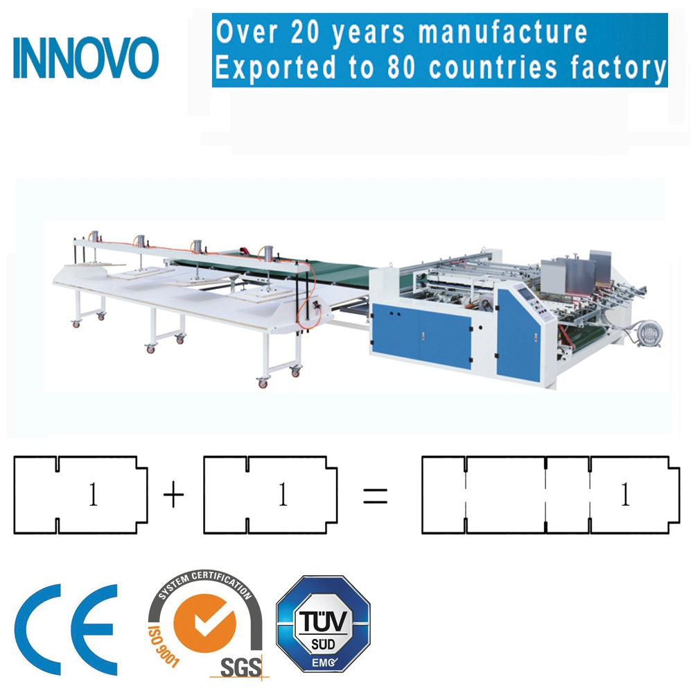 Pxa Model Semi-Automatic Double Pieces Type Carton Box Pressing Gluing Machine/Carton Folder Gluer