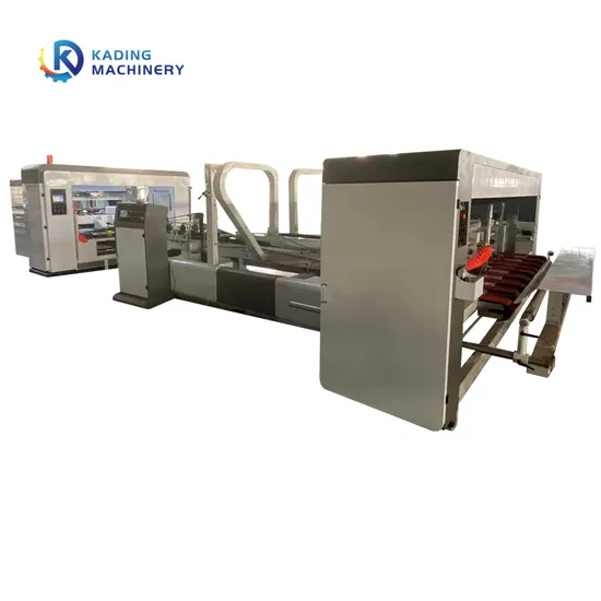 High Speed Carton Box Making Machine Full Auto Corrugated Carton Stitcher Folder Gluer Machine Carton Stitching Gluing Machinery