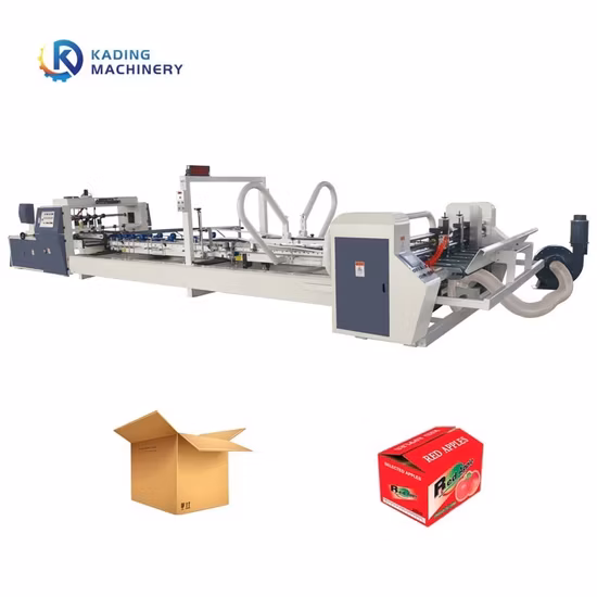 High Speed Carton Box Making Machine Full Auto Corrugated Carton Stitcher Folder Gluer Machine Carton Stitching Gluing Machinery